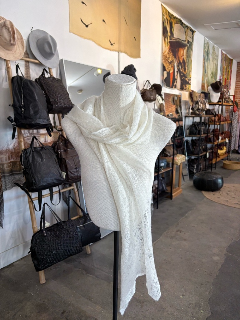 Parkerblue Cashmere White Scarf
